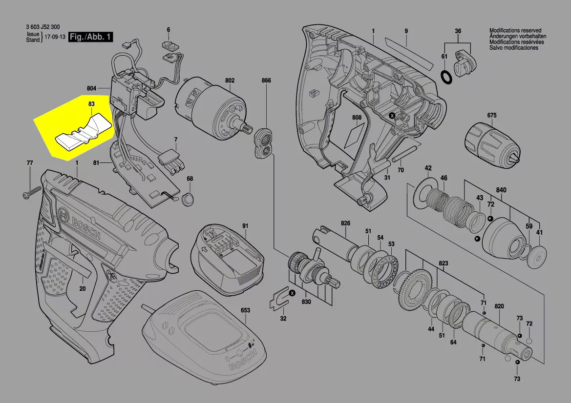 Curseur de commande inverseur réf. 2 609 004 622 Bosch